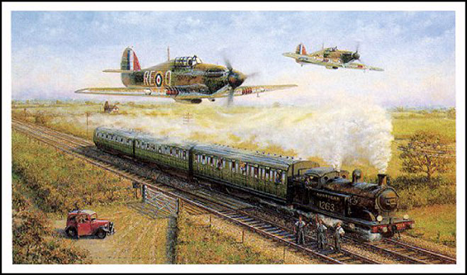 Hurricanes. Aviation art by Bill Perring